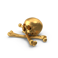 Pirate Skull and Bones Composition Gold PNG & PSD Images
