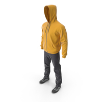 Men's Casual Clothes Yellow Hood PNG & PSD Images