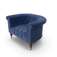 Chesterfield Armchair Dark Blue PNG & PSD Images