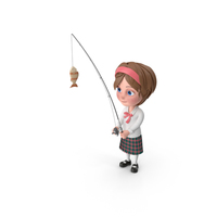 Cartoon Girl Meghan Fishing PNG & PSD Images