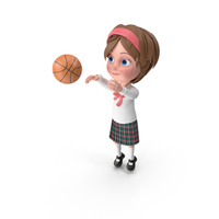卡通女孩梅根（Meghan）玩篮球PNG和PSD图像