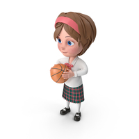 Cartoon Girl Meghan Playing Basketball PNG & PSD Images