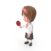 Cartoon Girl Meghan Playing Table Tennis PNG & PSD Images