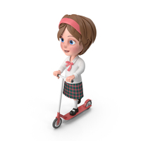 Cartoon Girl Meghan Riding Scooter PNG & PSD Images