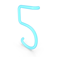 Neon Number 5 PNG & PSD Images