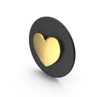 Gold Love Icon PNG & PSD Images