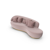 Curved Pink Sofa PNG & PSD Images