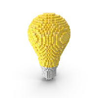Voxel Light Bulb PNG & PSD Images