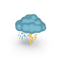 Cartoon Weather Forecast Thunderstorm PNG & PSD Images