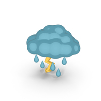 Cartoon Weather Forecast Thunderstorm PNG & PSD Images