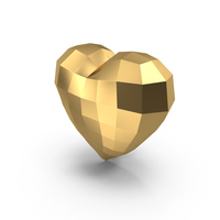 Low Poly Golden Heart PNG & PSD Images