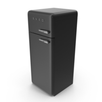 High Retro Refrigerator Black PNG & PSD Images