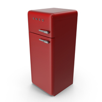 High Retro Red Refrigerator PNG & PSD Images
