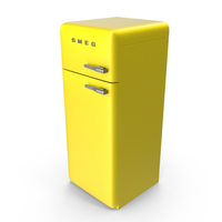 High Retro Yellow Refrigerator PNG & PSD Images