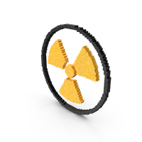 Danger Sign Radiation Voxel PNG & PSD Images