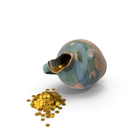 Broken Clay Pot With Treasure PNG & PSD Images