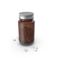 Medical Bottle with Pills PNG & PSD Images