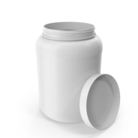 Plastic Bottle Wide Mouth 1.8 Gallon White Open PNG & PSD Images