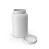 Plastic Bottle Wide Mouth 1.5 Gallon White Open Lid Laying PNG & PSD Images