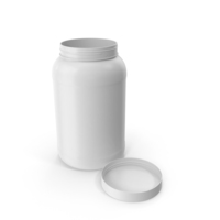 Plastic Bottle Wide Mouth 1 Gallon White Open Lid Laying PNG & PSD Images