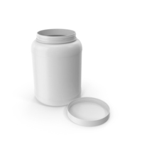 Plastic Bottle Wide Mouth 1.8 Gallon White Open Lid Laying PNG & PSD Images