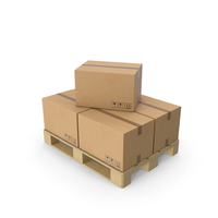 Wooden Pallet With Cardboard Box PNG & PSD Images