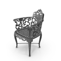Black  Antique Vintage Victorian Cast Iron Rose Garden Chair PNG & PSD Images