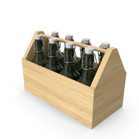 Wooden Bottle Holder with Beer PNG & PSD Images