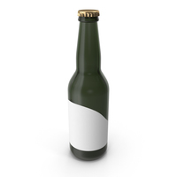 Sample Green Glass Bottle of Beer with Sticker PNG & PSD Images
