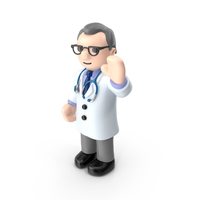 Cartoon Doctor Left Hand Up PNG & PSD Images