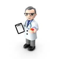 Cartoon Doctor with Capsule PNG & PSD Images
