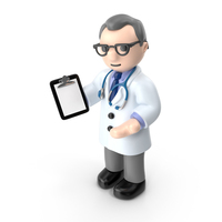 Cartoon Doctor with Pad PNG & PSD Images