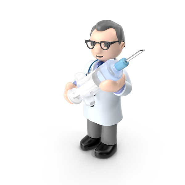 Cartoon Doctor with Syringe PNG & PSD Images