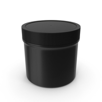 Plastic Jar Wide Mouth Straight Sided 2oz Closed Black PNG & PSD Images