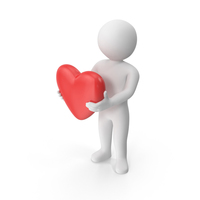 Stickman Holding Heart PNG & PSD Images