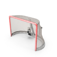 Ice Hockey Goal With Puck Stretching Net Bottom PNG & PSD Images