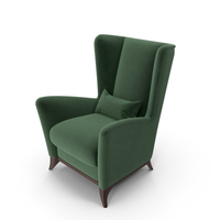 Green Bergamo High Wing Chair PNG & PSD Images