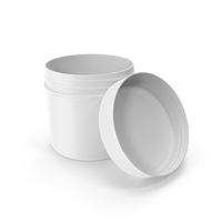 Plastic Jar Wide Mouth Straight Sided 2oz Open White PNG & PSD Images