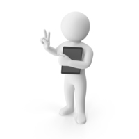 Stickman Holding Tablet PNG & PSD Images
