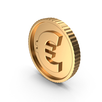Golden Euro Coin Symbol PNG & PSD Images