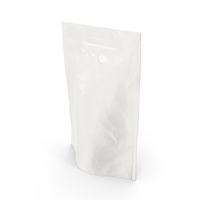 Stand Up Zipper Pouch 750 Closed White PNG & PSD Images
