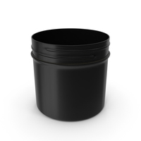 Plastic Jar Wide Mouth Straight Sided 2oz Without Cap Black PNG & PSD Images