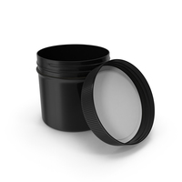 Plastic Jar Wide Mouth Straight Sided 2oz Open Black PNG & PSD Images
