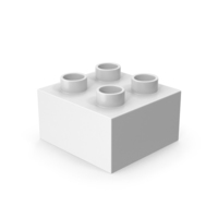 2x2 White Brick Toy PNG & PSD Images