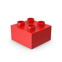 2x2 Red Brick Toy PNG & PSD Images