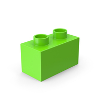 2x1 Green Brick Toy PNG & PSD Images