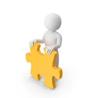 Stickman With Puzzle Piece PNG & PSD Images
