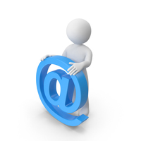 Stickman With Email Sign PNG & PSD Images