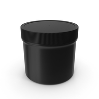 Plastic Jar Wide Mouth Straight Sided 4oz Closed Black PNG & PSD Images