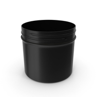 Black Plastic Jar Wide Mouth Straight Sided 4oz Without Cap PNG & PSD Images